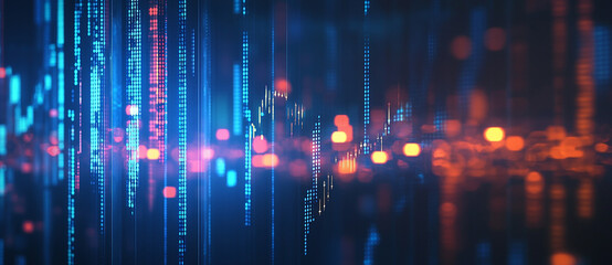 Fototapeta premium Stock trend chart, technology trend line chart