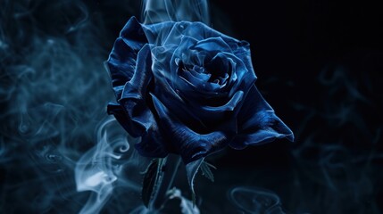 Mystical Blue Rose in Smoke
