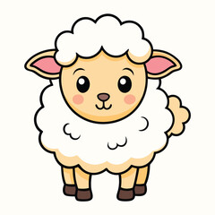 Fototapeta premium Cute Fluffy Sheep Illustration