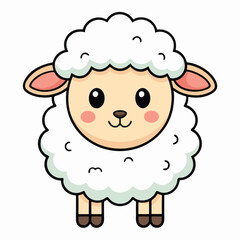 Obraz premium Cute Fluffy Sheep Illustration