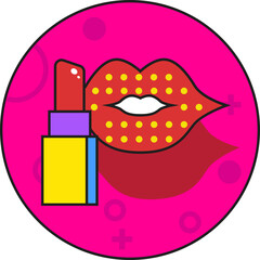 Beauty makeup cosmetic multi colored icon pack