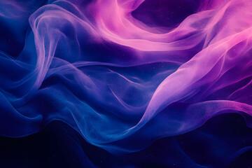 Obraz premium Abstract background made of transparent fabric, blue and purple organza. Ethereal display, creating a dreamlike atmosphere.