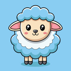 Obraz premium Cute Fluffy Sheep Illustration