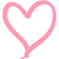 Simple pink heart doodle with delicate lines and a charming hand drawn touch