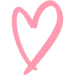 A playful pink heart sketch with soft flowing strokes