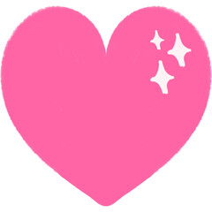 Sparkle Pink Heart Cute Doodle Illustration