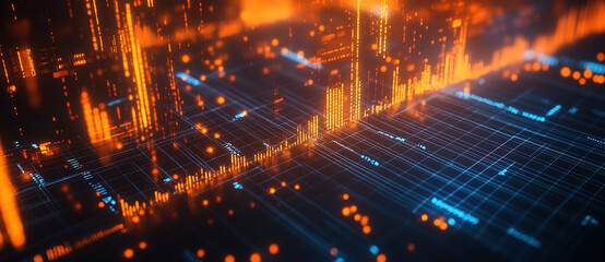 Obraz premium Stock trend chart, technology trend line chart