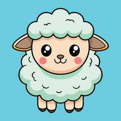 Obraz premium Cute Fluffy Sheep Illustration