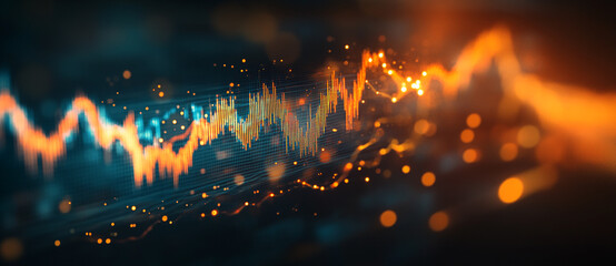 Stock trend chart, technology trend line chart