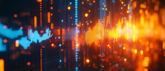 Obraz premium Stock trend chart, technology trend line chart