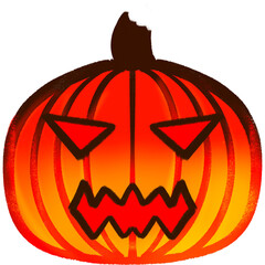 Red Light Pimpkin Scary Red Face Halloween Illustration
