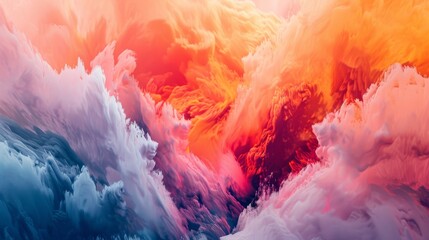 Fototapeta premium Craft a mesmerizing eye-level composition with a background of abstract colors merging seamlessly, evoking a dreamy and surreal atmosphere in digital art