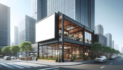 blank billboard and front store design