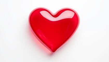 Obraz premium red heart on white