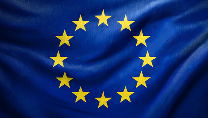 Cotton EU Flag with Textile Detailing – European Union flag made from cotton, featuring a clearly visible woven texture. Durable and perfect for ceremonial and decorative purposes.