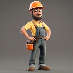 A construction worker smiling while holding a drill