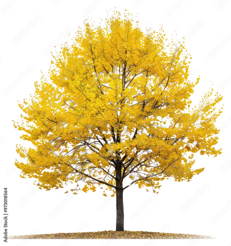 Wall mural PNG  Vibrant autumn tree with foliage