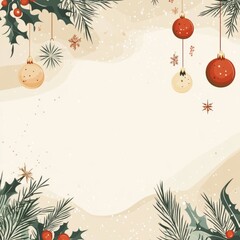 Christmas patterned on beige background vector