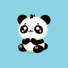 Cute Panda Innocent Character Flat Vector  Character 