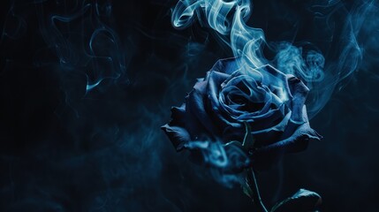 Mystical Blue Rose in Smoke