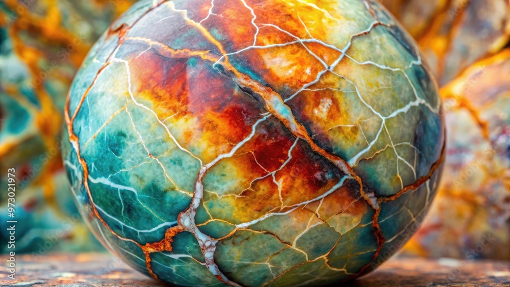 Fototapete Multicolored marble with large pattern of cracks and spots, marble, texture, multicolored, pattern, cracks, spots, abstract