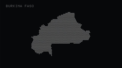 Obraz premium Burkina Faso Vector Dot Map