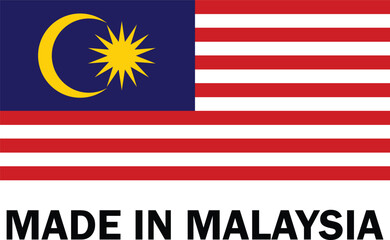 Made in Malaysia, Make in Malaysia, Manufacture sign, product icon, Make in Malaysia icon, Made in Malaysia with Flag