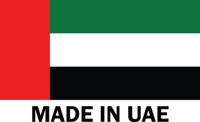 Made in UAE, Make in UAE, Manufacture sign, product icon, Make in UAE icon, Made in UAE with Flag, made in United Arab Emirates