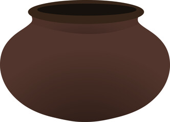 A brown pitcher or clay water pot utensil isolated on white background icon vector illustration