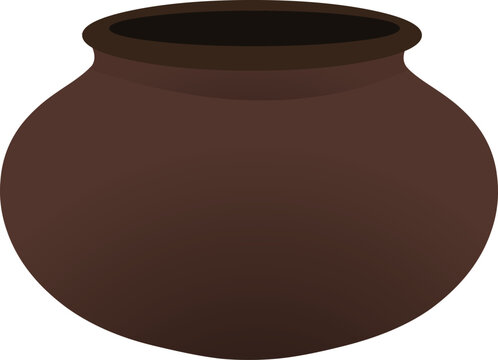 recommend clip art: A brown pitcher or clay water pot utensil isolated on white background icon vector illustration