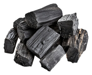 PNG Stacked charcoal for grilling