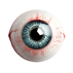 Close up view of a human eye with vivid details isolated transparent