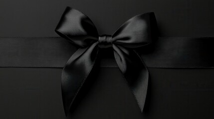 Black Bow on Dark Background for Gift Wrapping