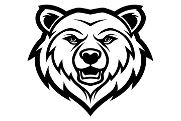 Bear head vector line art illustration