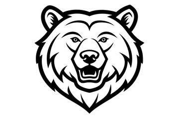 Bear head vector line art illustration