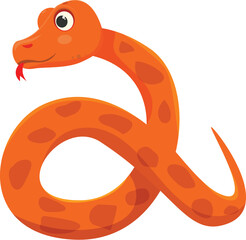 Friendly looking orange snake slithering with its tongue out