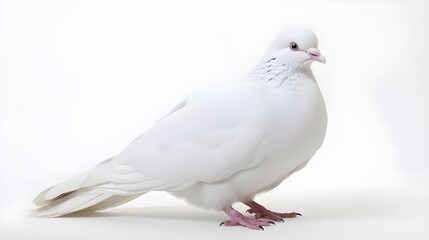 Fototapeta premium White pigeon isolated on white background.