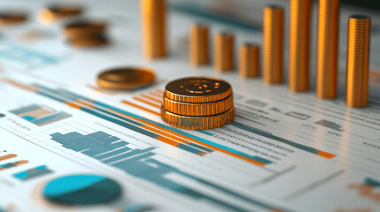 A visual representation of earnings from content creation with charts and graphs detailing revenue growth