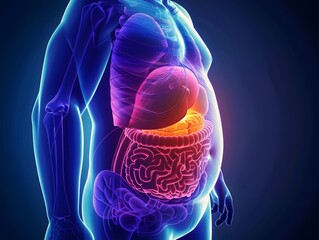 Detailed Visualization of Internal Organs Affected by Obesity