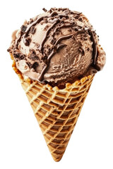 PNG Delicious chocolate ice cream cone with toppings