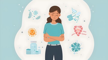 Infographic of Common Menstrual Pain Symptoms Including Cramps,Back Pain,and Fatigue
