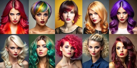 Diverse collection of trendy and fashionable hairstyles
