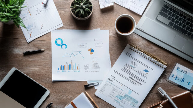 A workspace featuring a mix of content creation tools, strategy documents, and project management software for planning content
