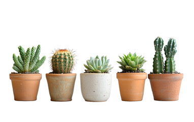 Fototapeta premium Cactus succulents potted plant isolated on white or transparent background
