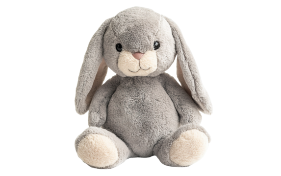 Bunny Rabbit Plush Doll isolated on white or transparent background