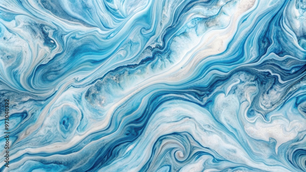 Poster abstract marble texture background with swirls and veins in various shades of blue and white