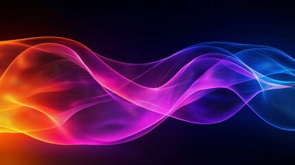 Neon Wave Abstract, digital art, abstract design, neon wave, glowing, flow, energy