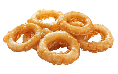 Calamari rings isolated on white or transparent background