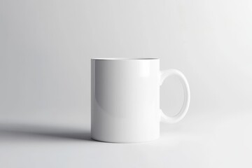Obraz premium A sleek, modern ceramic cup with a matte finish, isolated on a clean, white background in photorealistic digital art
