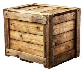 PNG Rustic wooden crate with a handcrafted design